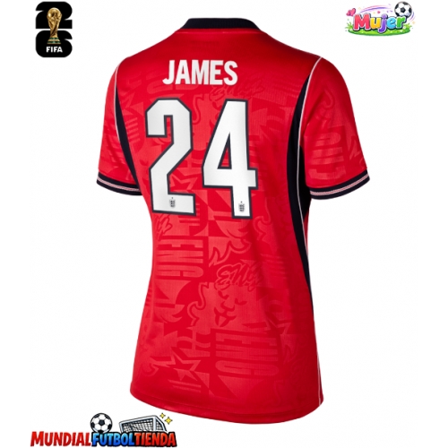 Camiseta Inglaterra Reece James #24 Segunda Equipación Replica Mundial 2026 para mujer mangas cortas